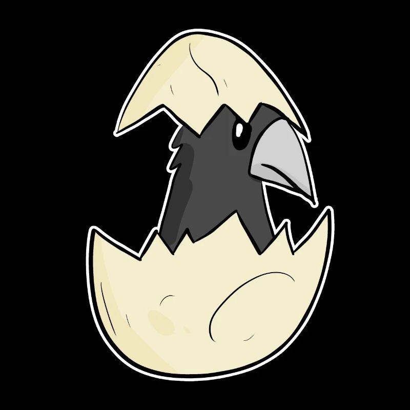 Oeuf de bébé corbeau