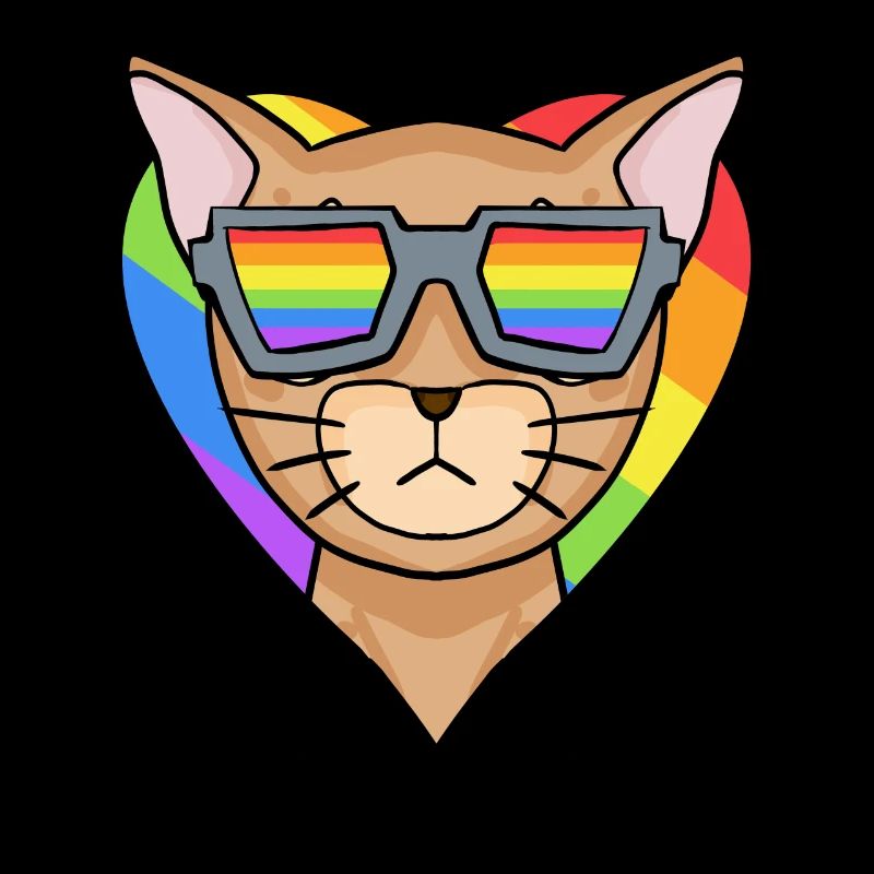 LGBT Cat Abyssinian Cat Rainbow
