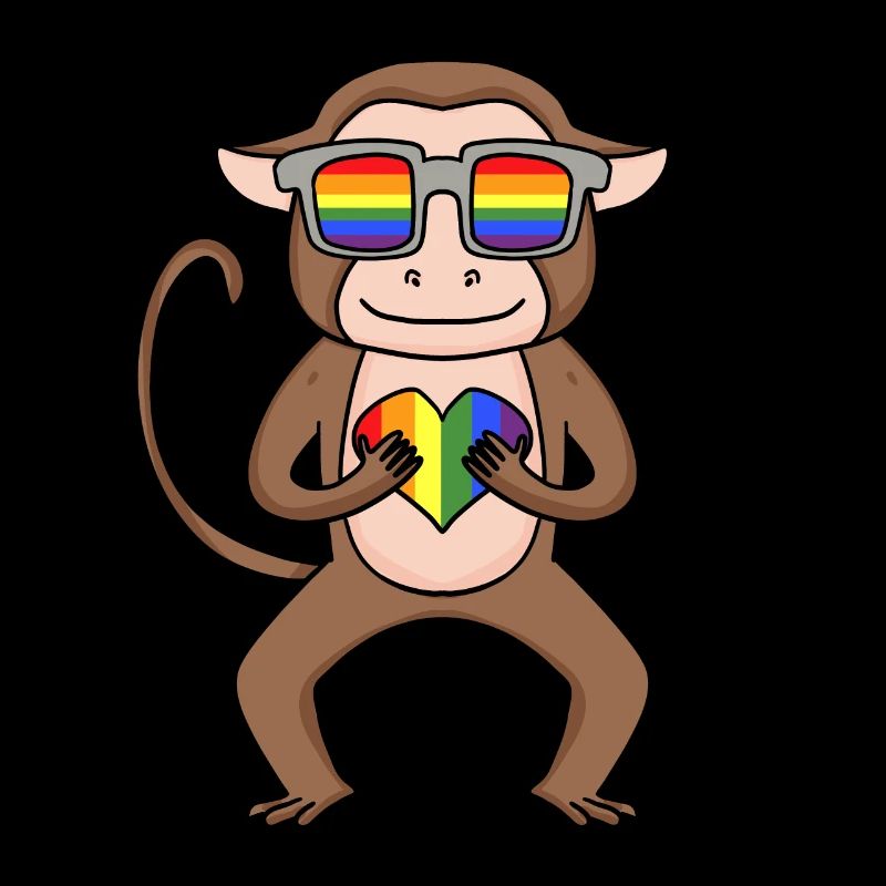 LGBT Tier Affe Regenbogen