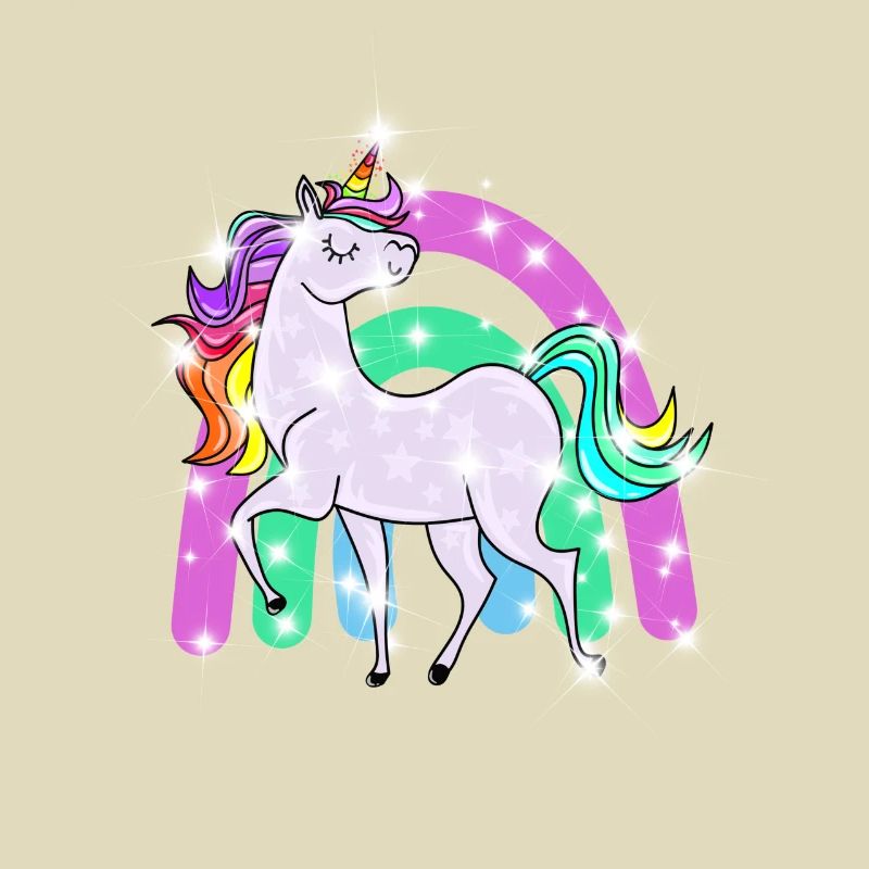 funkelndes Einhorn mit Regenbogen