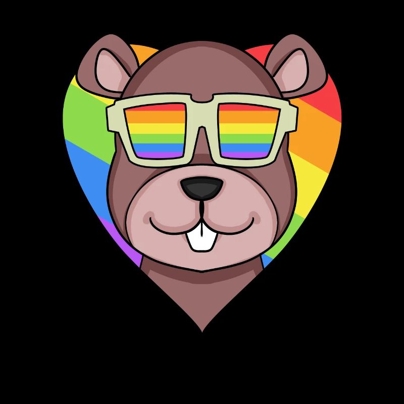 LGBT Tier Biber Regenbogen Herz
