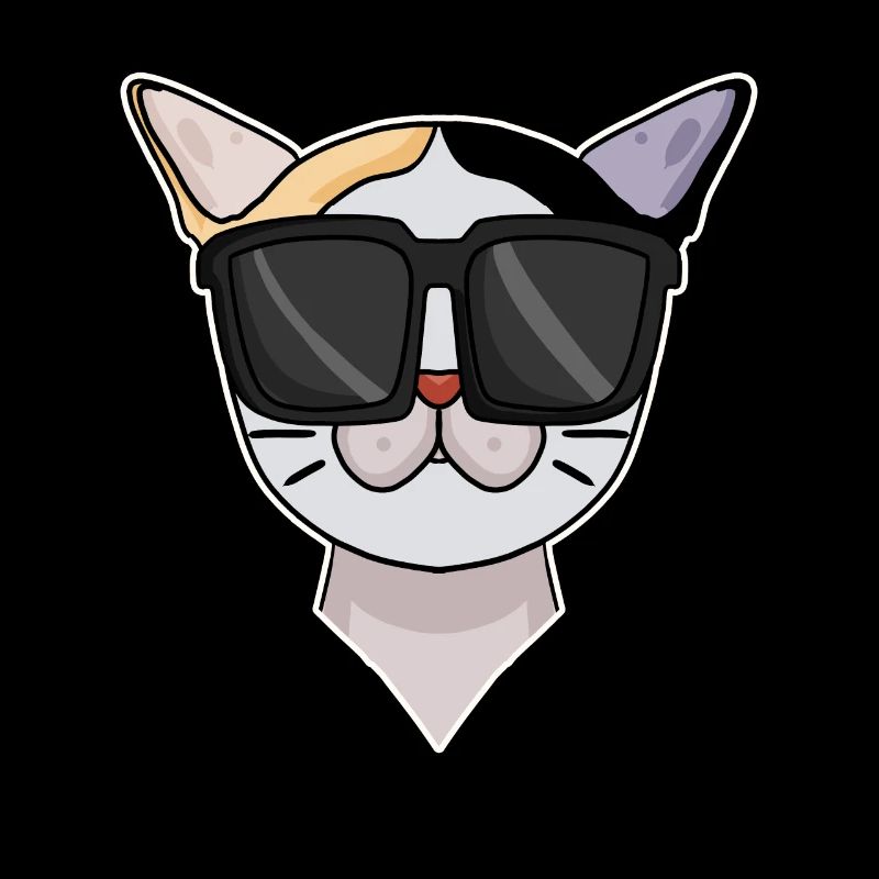 Japanese Bobtail Cat with Sunglasses