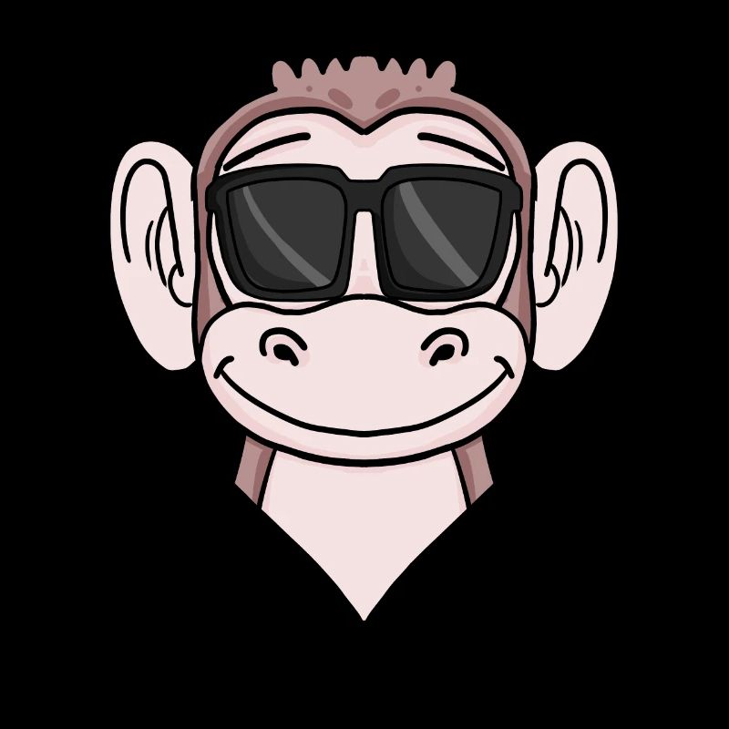 Cooler Affe mit Sonnenbrille