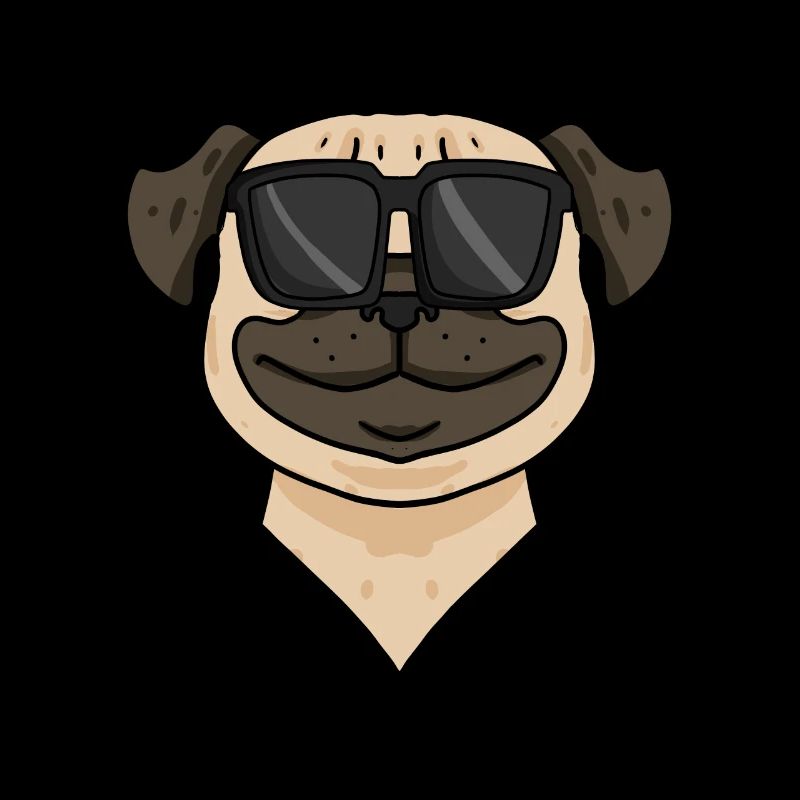 Mops Hund mit Sonnenbrille
