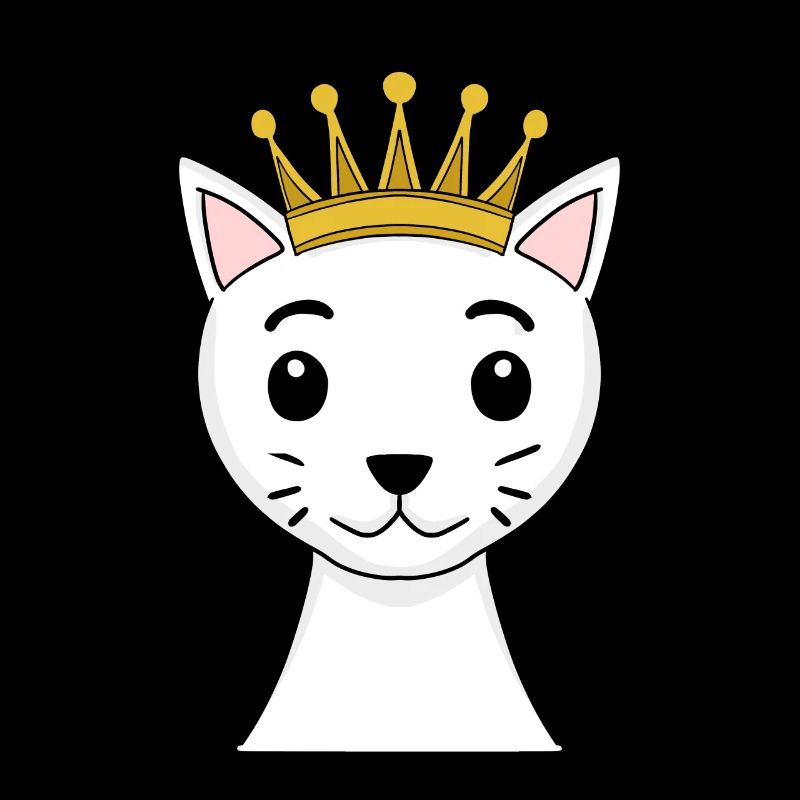 Chat avec couronne - Angora turc avec couronne