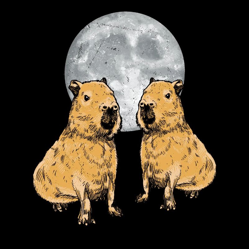 Capybara Moon Funny Capybaras