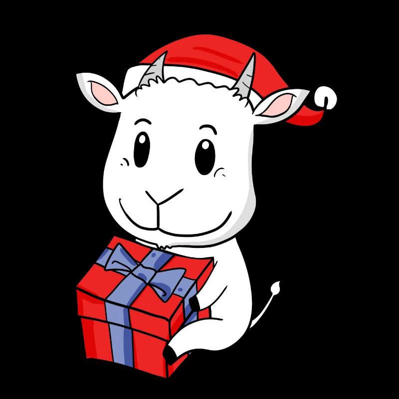 Bébé Chèvre de Noël avec cadeau