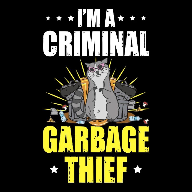 Criminal Garbage Thief Raccoons Funny Marten
