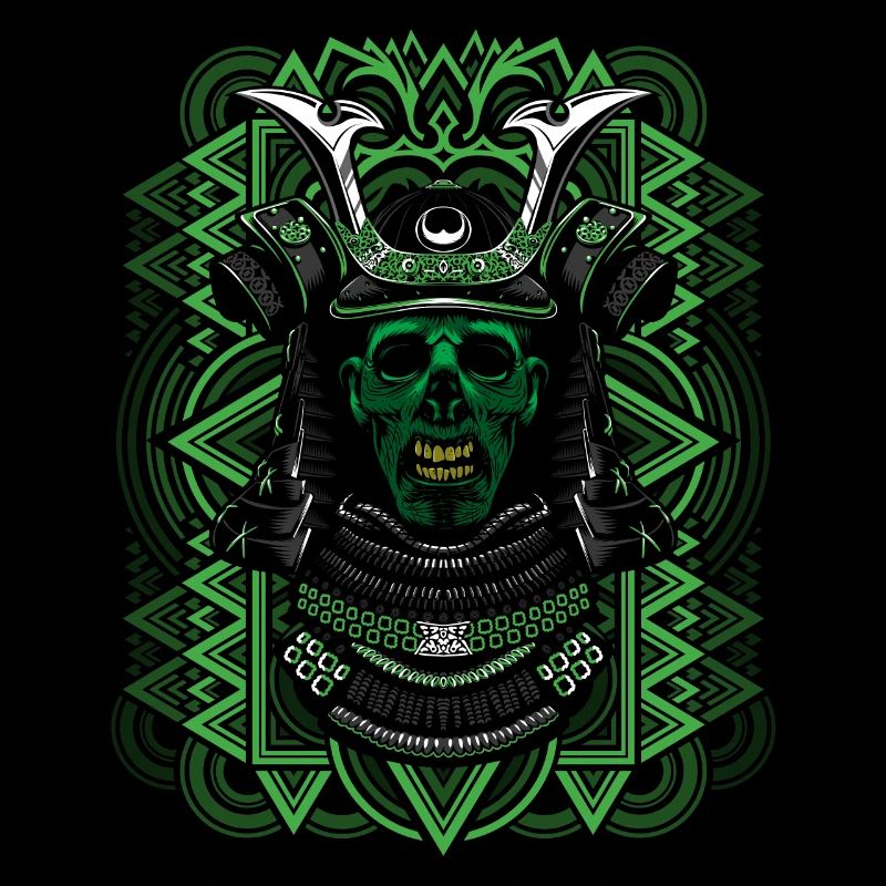 Green zombie samurai