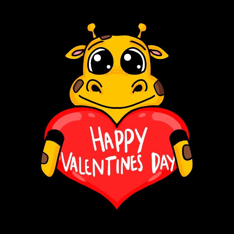 Girafe cœur de la Saint-Valentin