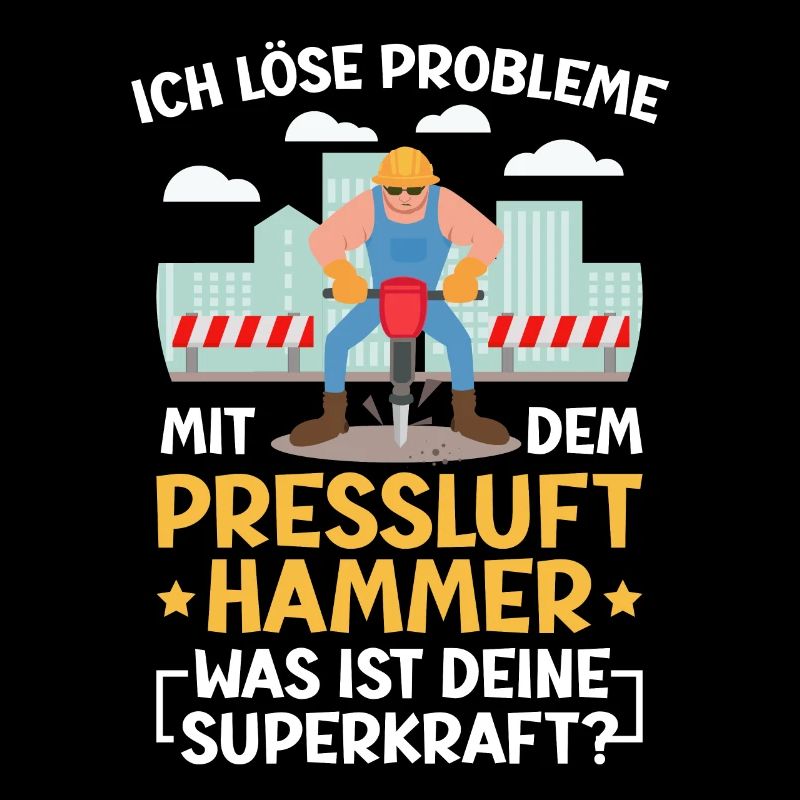 Ich Löse Probleme Mit dem Presslufthammer Straßenb