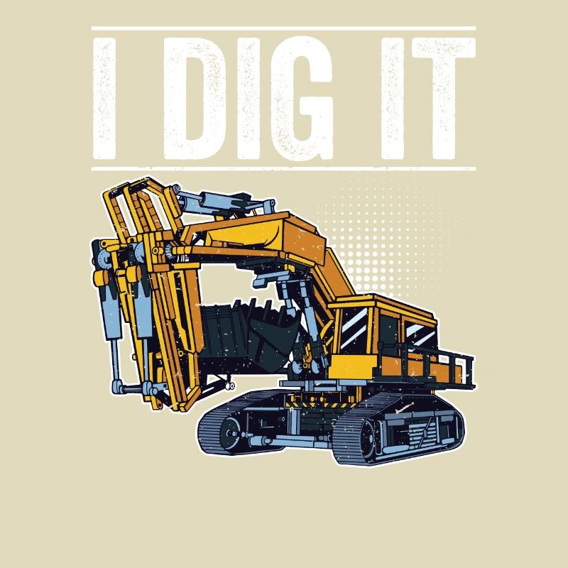 Retro Excavator Slogan Excavator Driver Construction Site