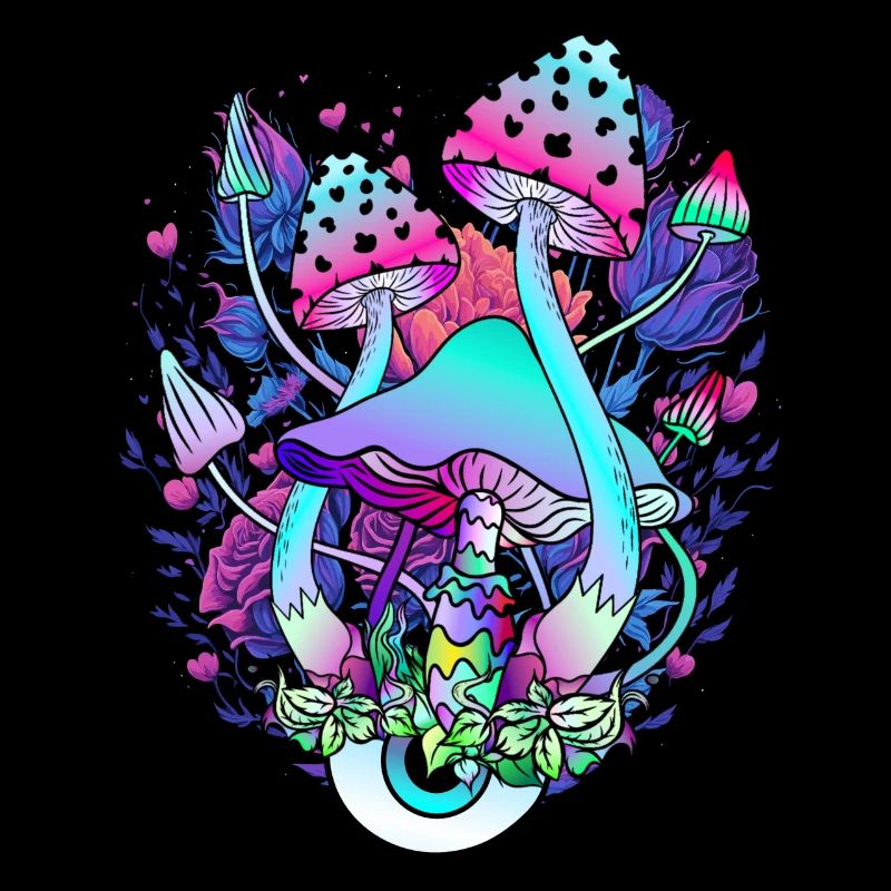 Psychedelic Mushroom Eyes Nature Art