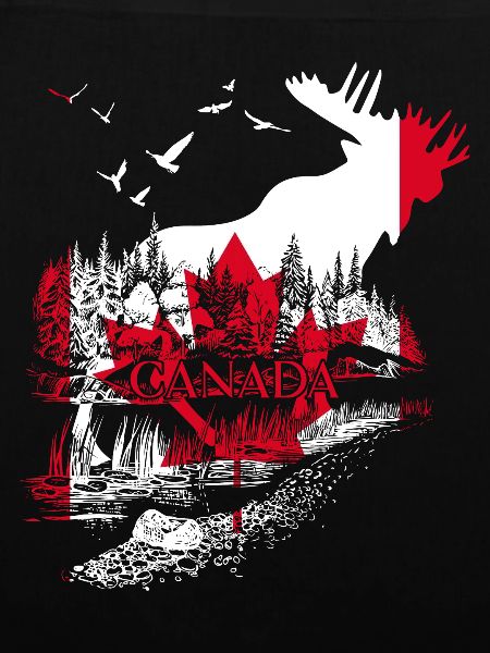 MOOSE CANADA FLAG HOLIDAY