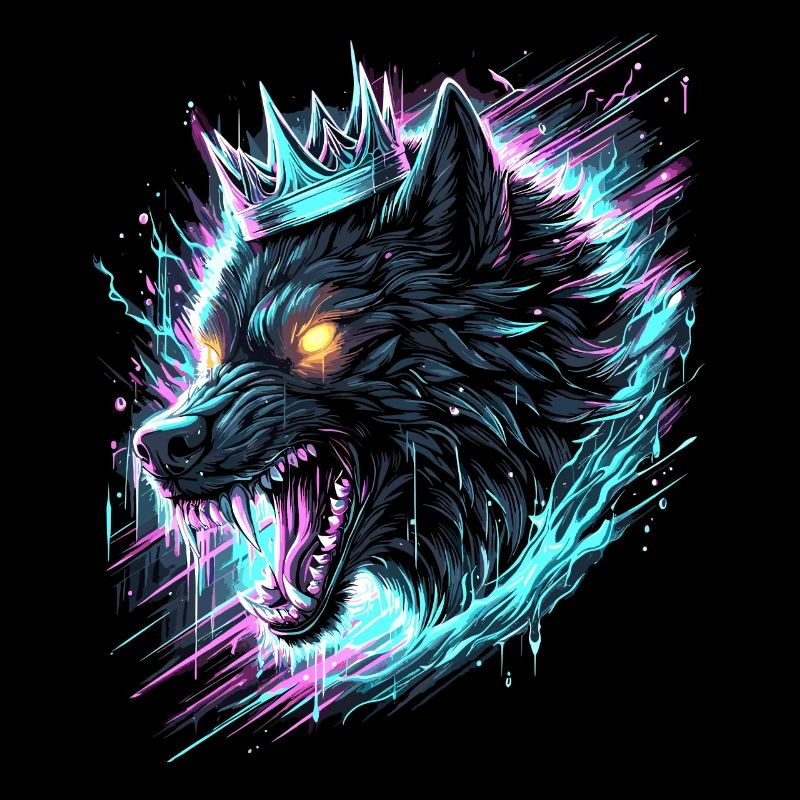 Königlicher Wolf Synthwave