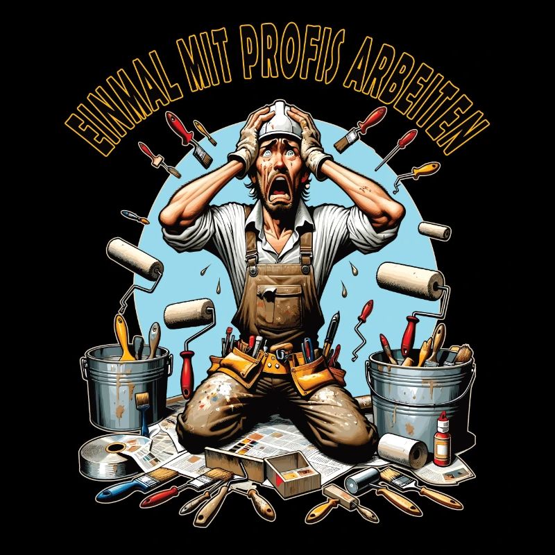 Working with professionals, funny master painter