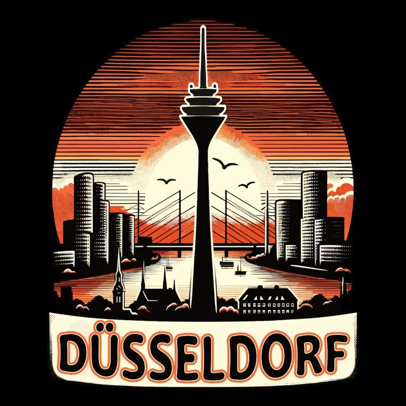 Düsseldorf Skyline Herz Liebe Heimat
