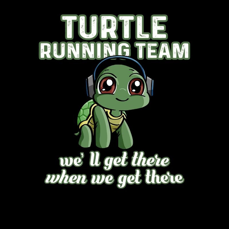 Turtle running group team jogging runner gift
