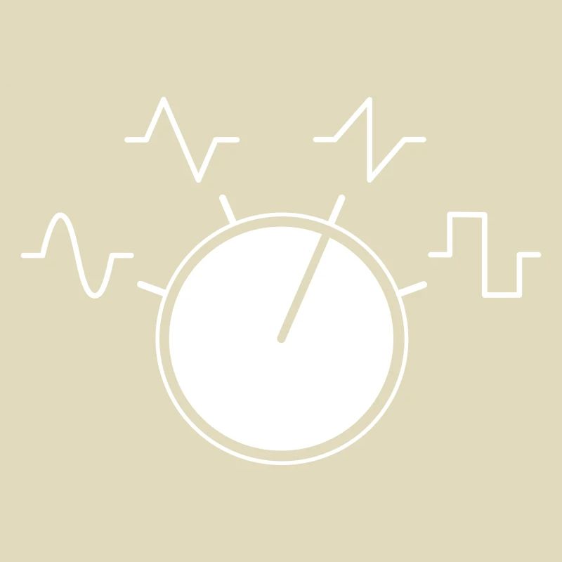 Synthesizer knob with waveforms