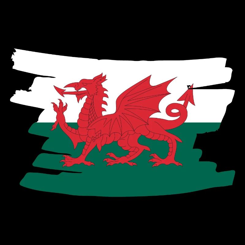 Drapeau national du Pays de Galles - brosse horizontale
