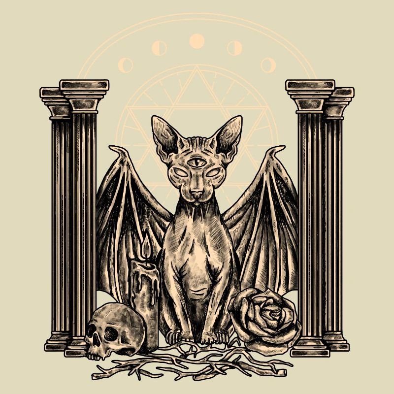 Gothic cat design for gothic fans