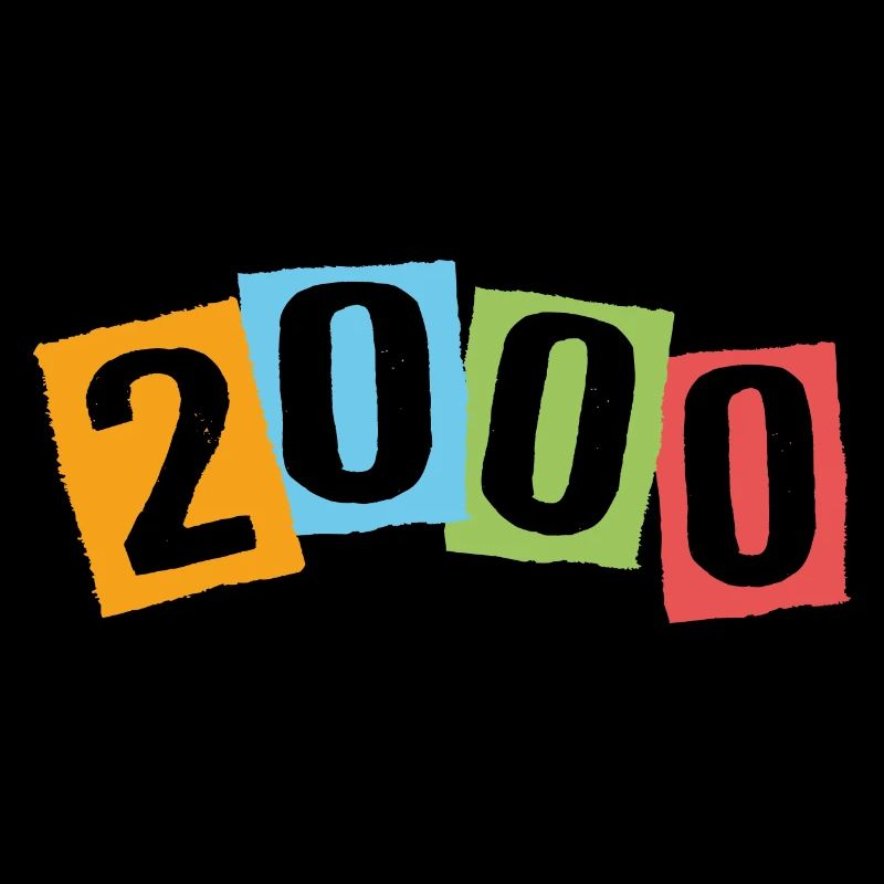 Né en 2000 – Anniversaire avec de grands chiffres colorés