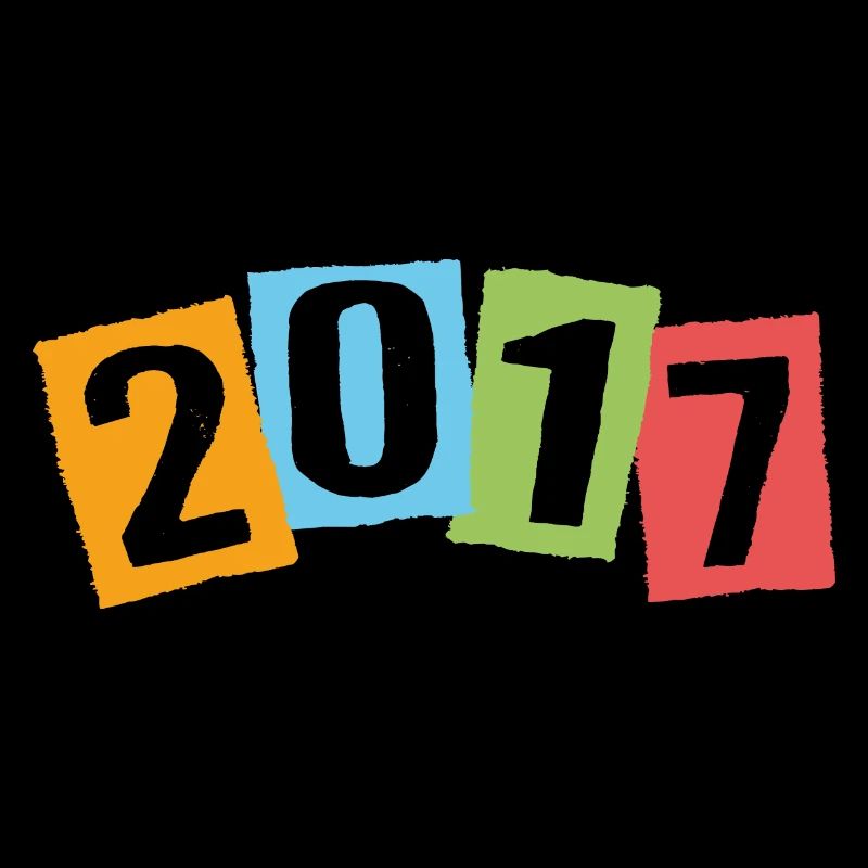 Né en 2017 – Anniversaire avec de grands chiffres colorés