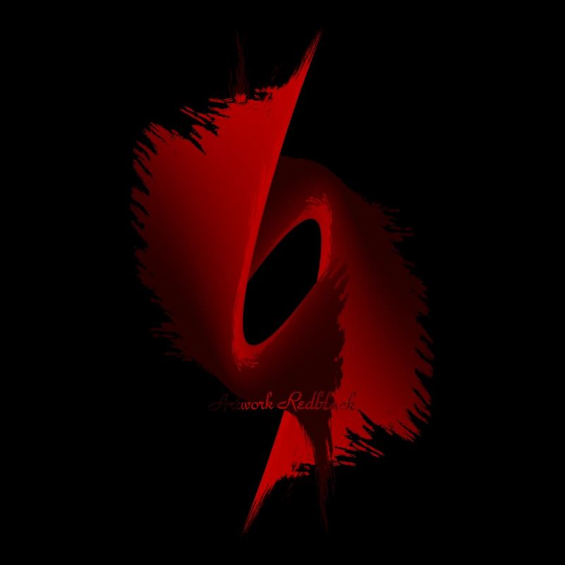Shape abstract artwork Redblack red black