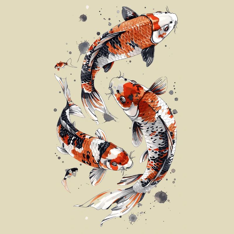 Conception astucieuse de poisson Koi, conception élégante de Koi