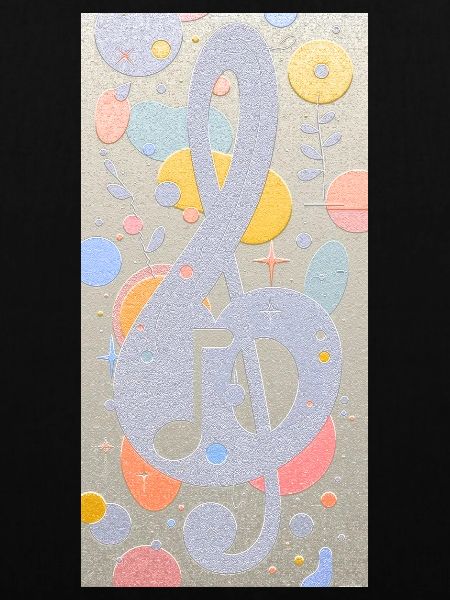 Abstraktes Kunstwerk mit Noten