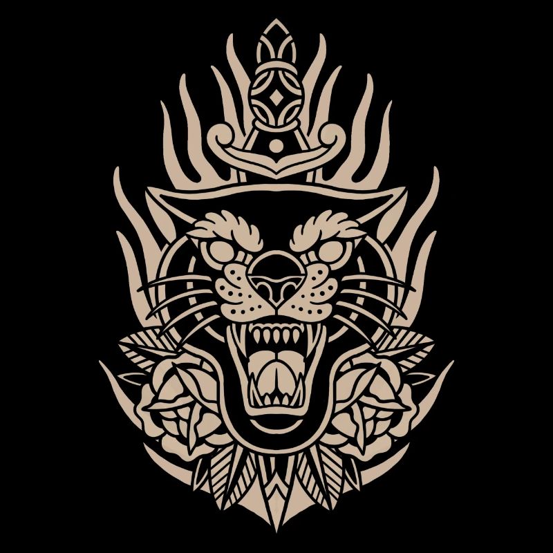 Panther tattoo graphic design