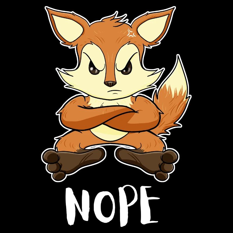 Nope Funny Lazy Fox