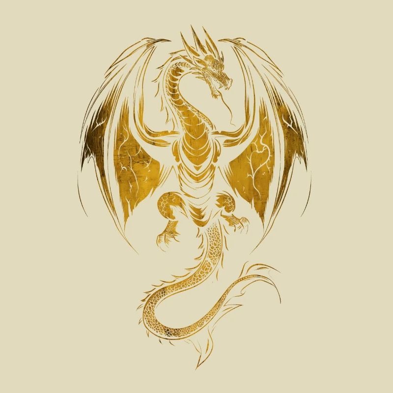 Dragon doré rampant