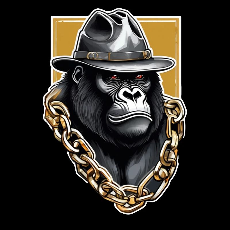 Gorilla mit Goldkette