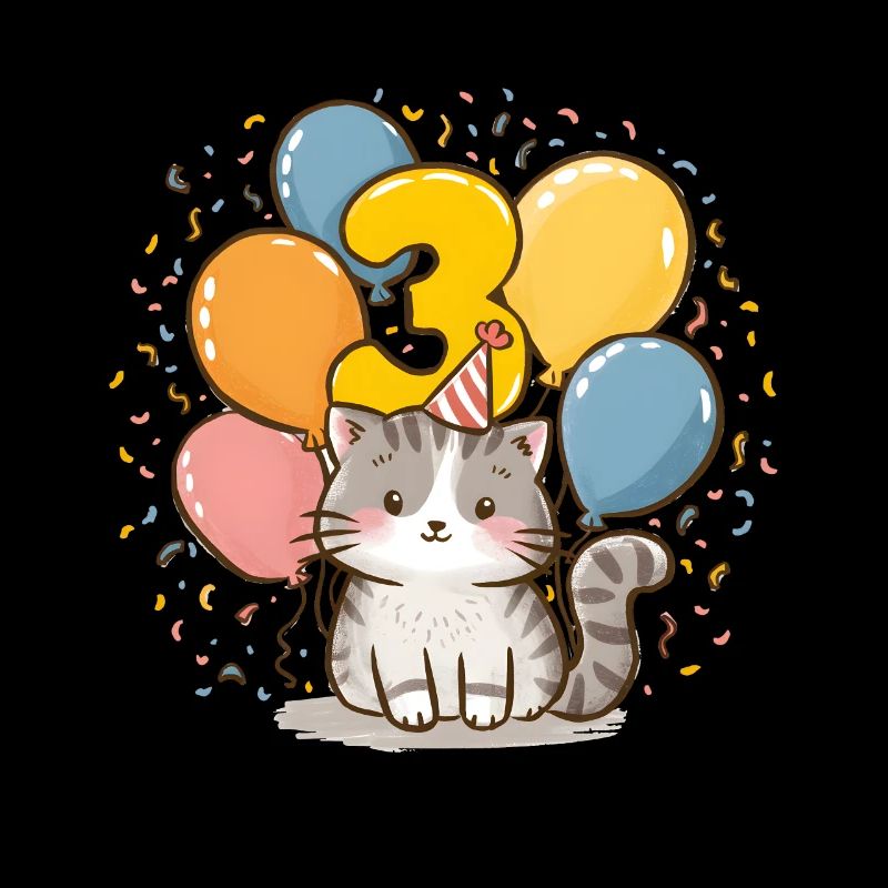 3. Geburtstag Katze Kätzchen Kindergeburtstag
