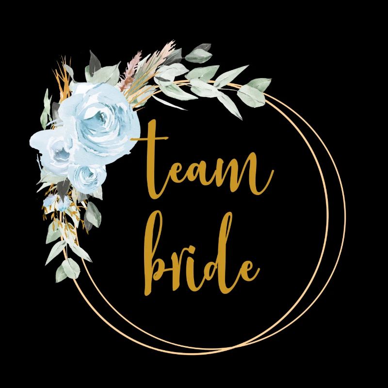 Team Bride! Eukalyptus Blauer Rosen Boho Kranz