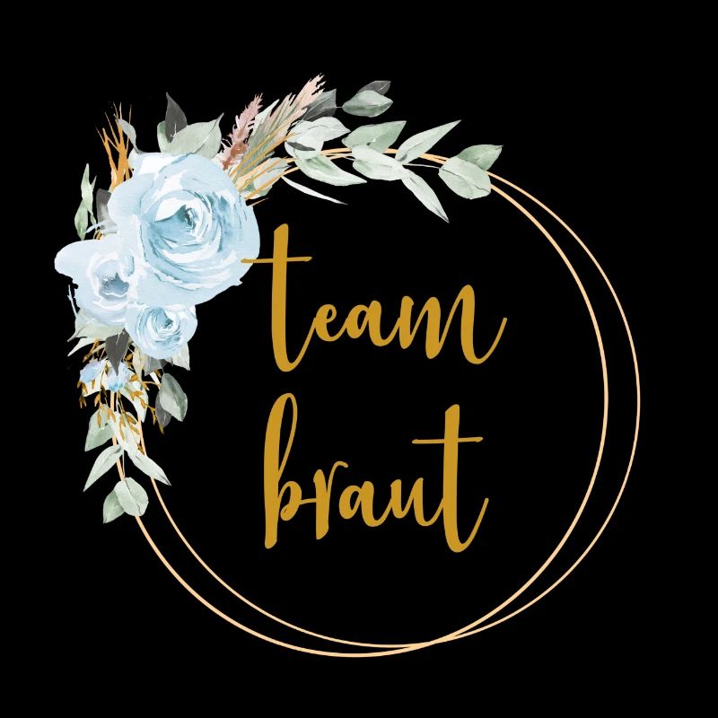 Team Braut! Eukalyptus Blauer Rosen Boho Kranz