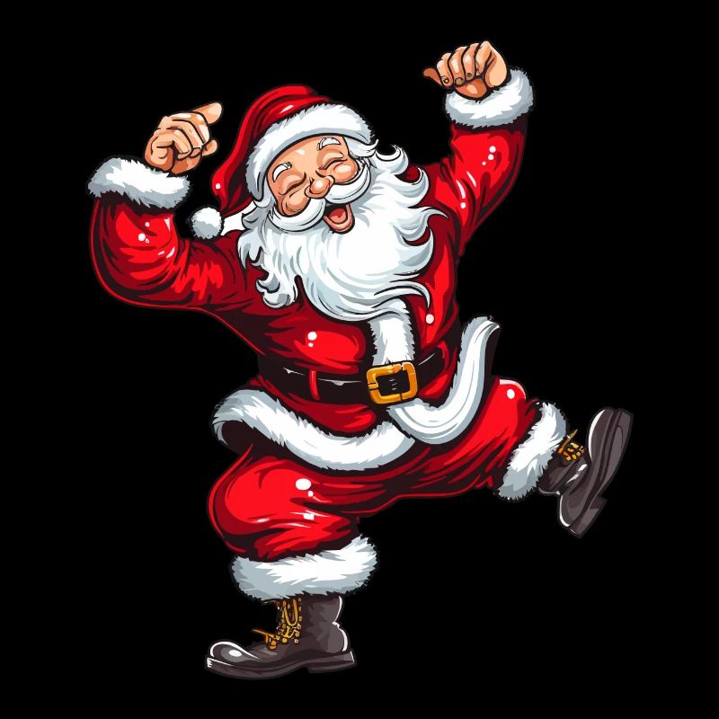 Dancing Santa Claus with hat and beard