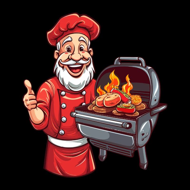 Fire Magic BBQ Santa Claus with Beard and Embers