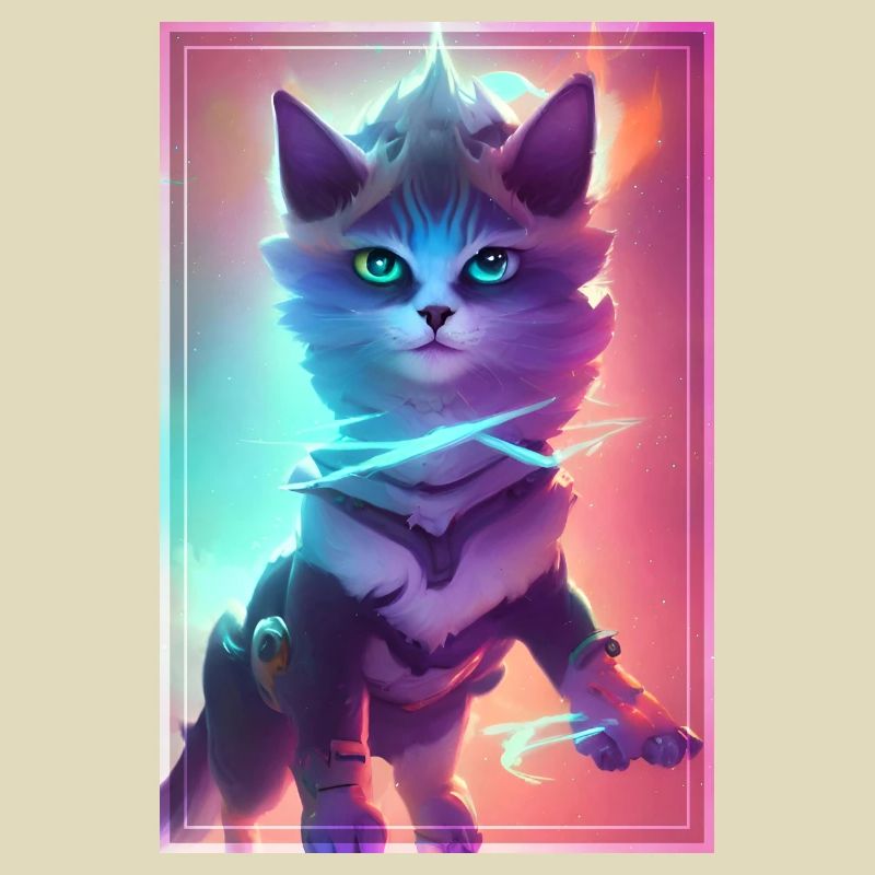 Chat de l’espace mignon voyageant dans l’espace