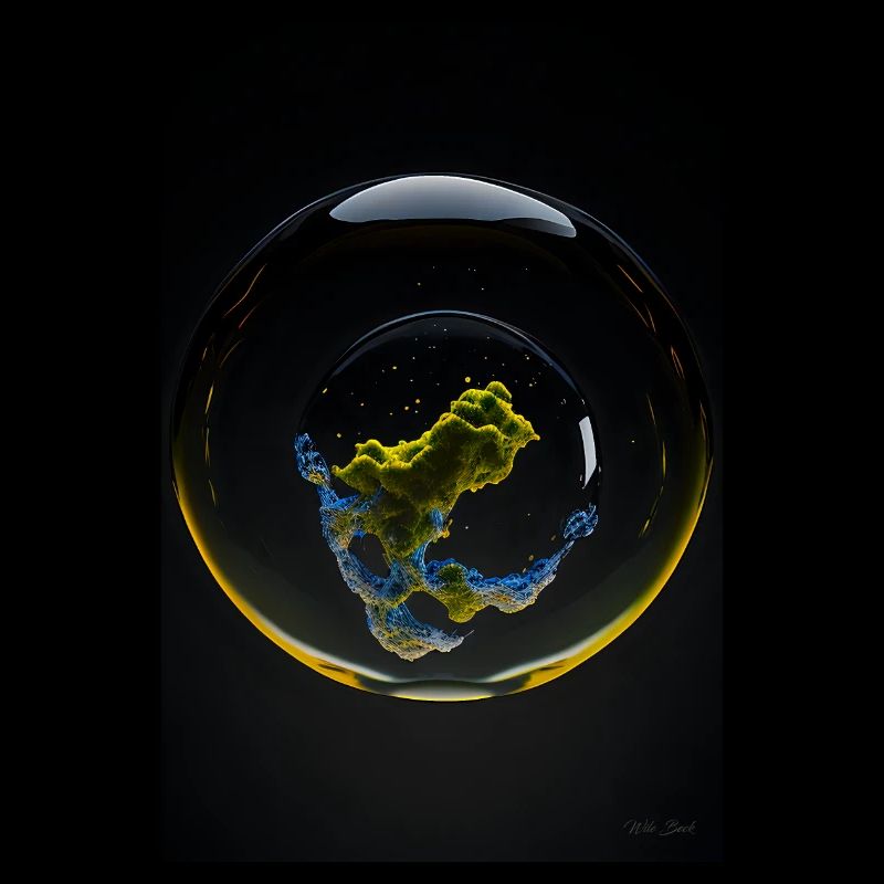 Clouds in a bubble yellow 1