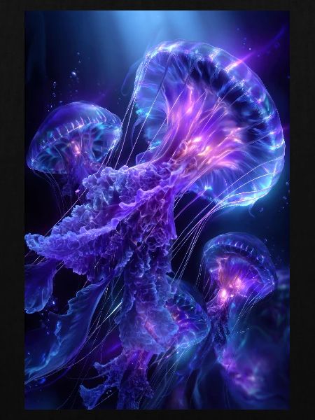 Neon Glow Qualle