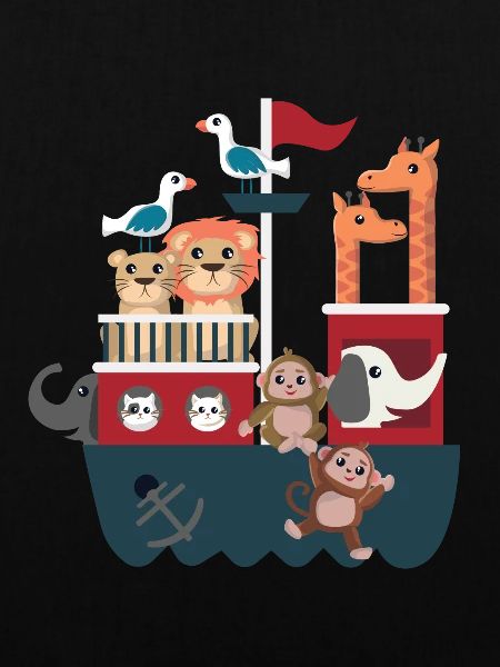 Arche Noah mit Tieren