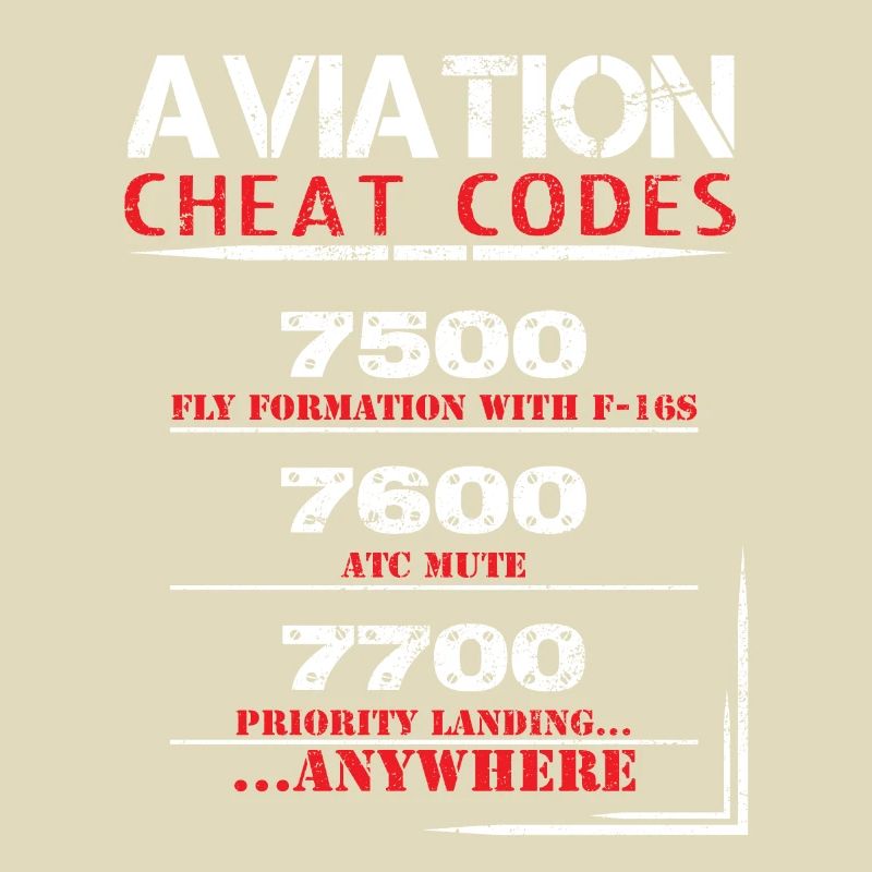 Aviation cheat codes - Funny Tshirt for pilots