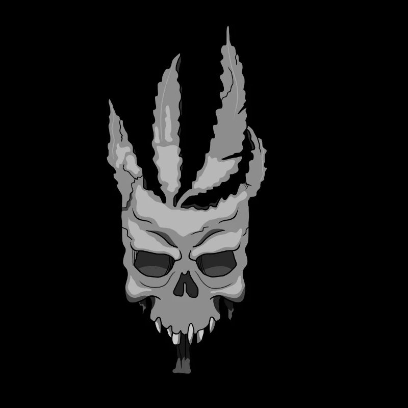 Hanfblatt Cannabis Skull Design Geschenkidee