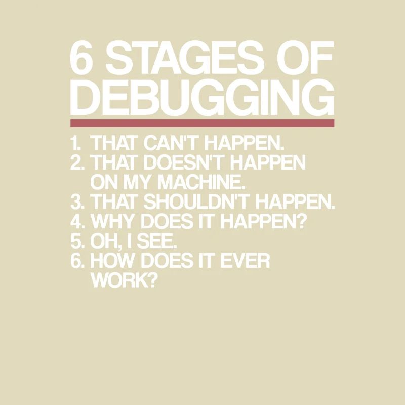 6 Stages of Debugging | Programmierer, Informatik