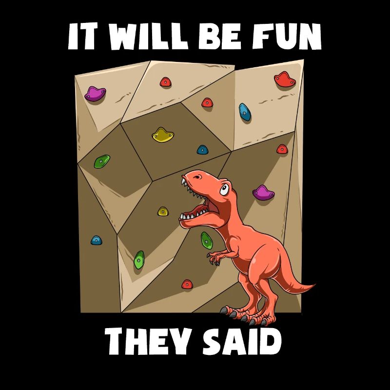 Boulder Trex - Funny Dinosaur Climbing T-Shirt
