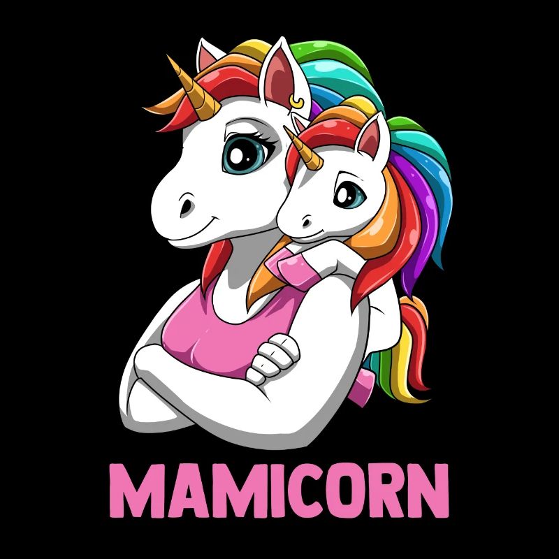 Mamicorn Mutter Tochter Partnerlook Einhörner