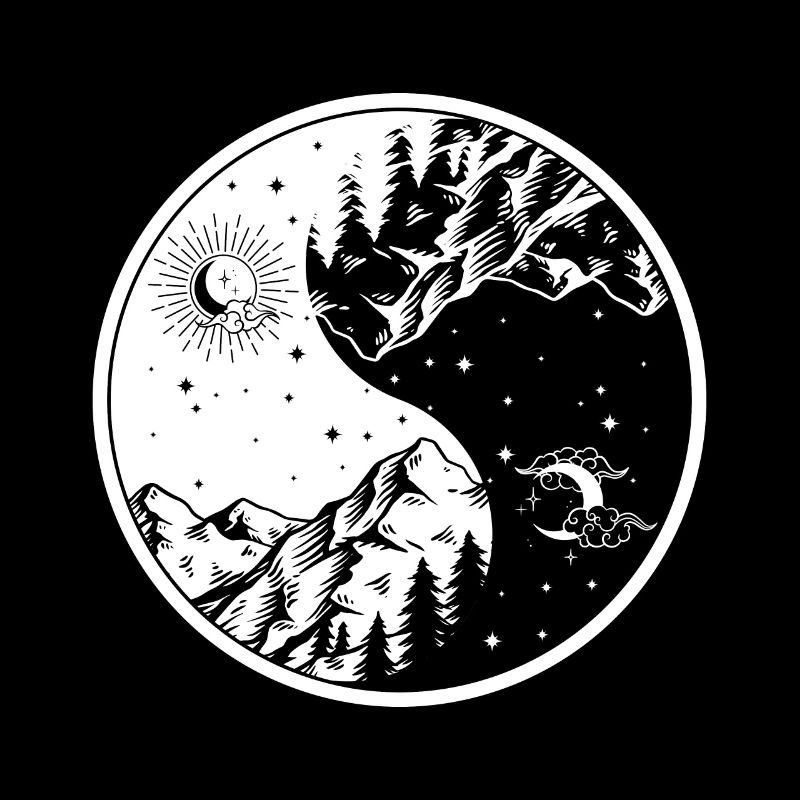 Moon Sun Circle Darkness and Light