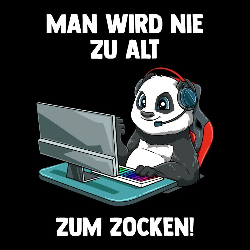 Lustiger Gaming Panda - Computer Spiele